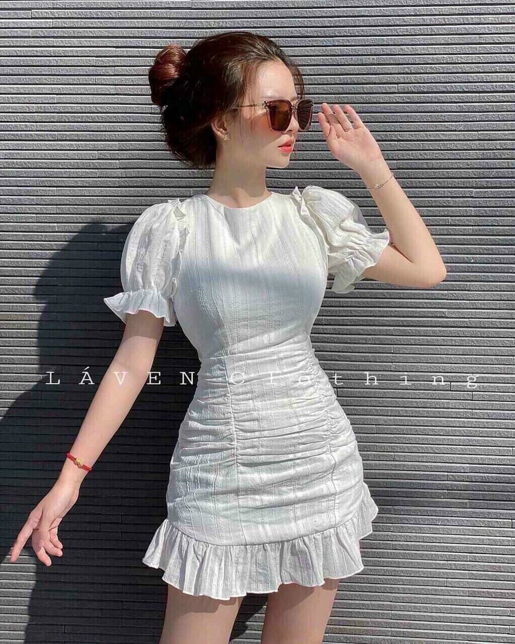 Đầm tiểu thư nhún đuôi cá xinh đẹp BG