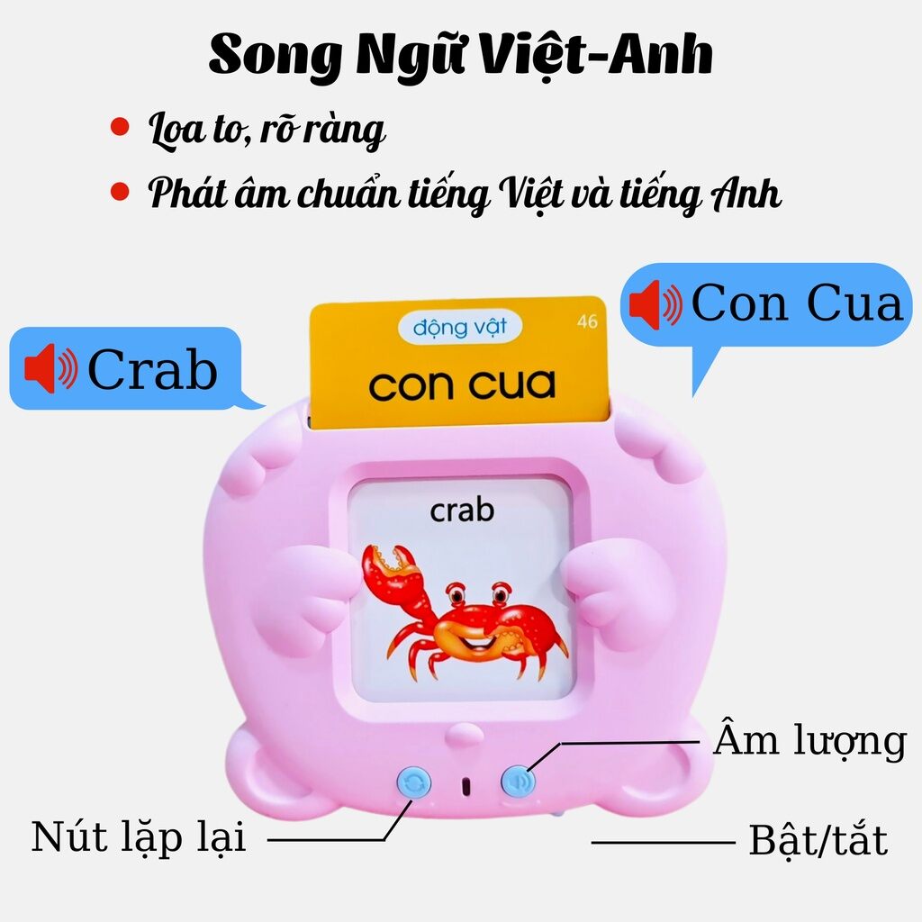 Máy đọc thẻ tiếng anh cho bé Flashcard gồm 224 từ vựng