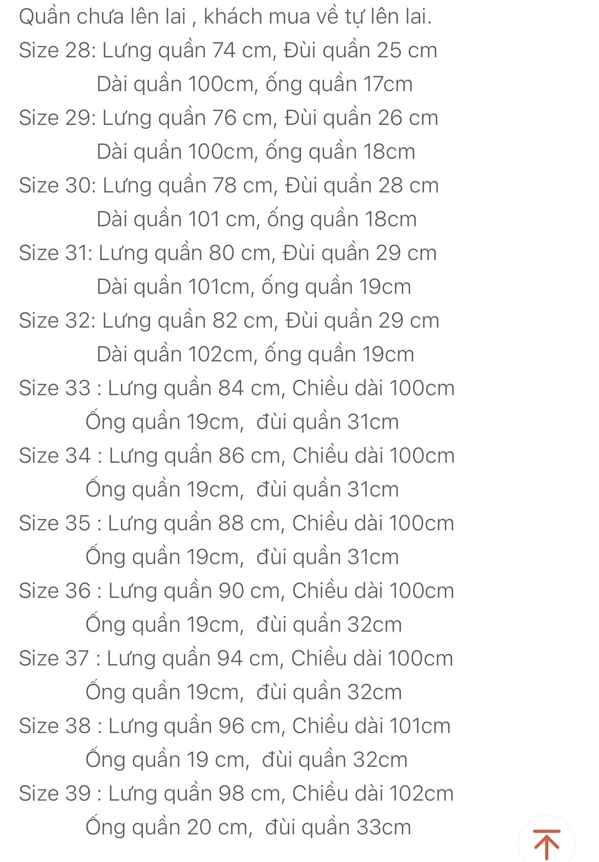 (47kg-95kg) QUẦN TÂY NAM ĐEN HÀN QUỐC SZ28-39
