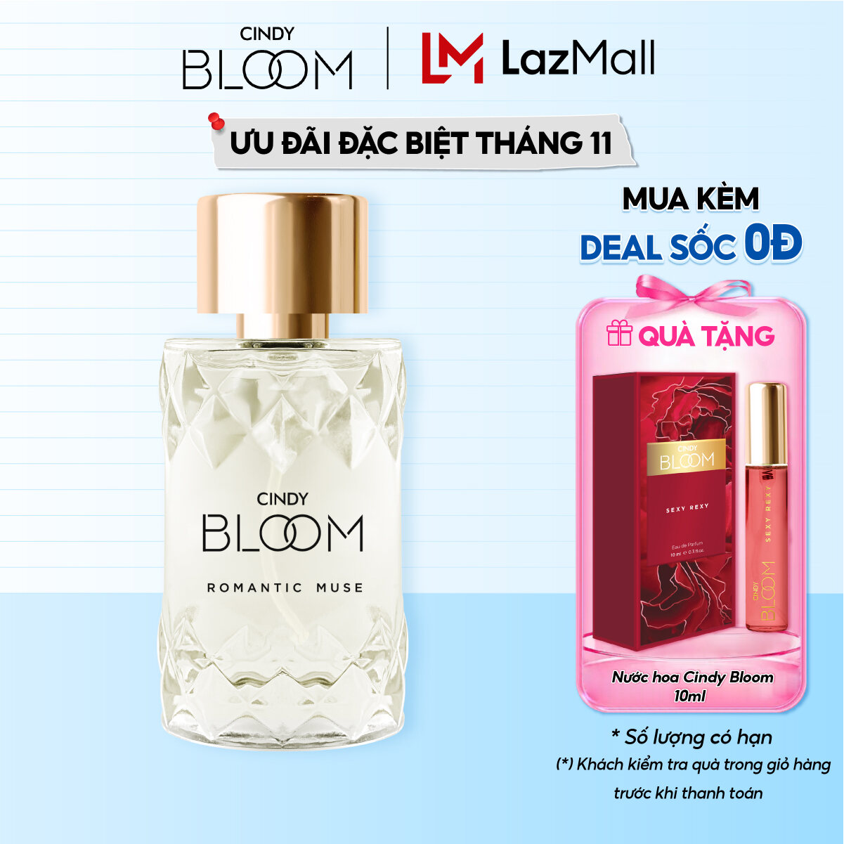 Nước Hoa Nữ Cindy Bloom Romantic Muse Hương Quyến Rũ Lãng Mạn 50ml