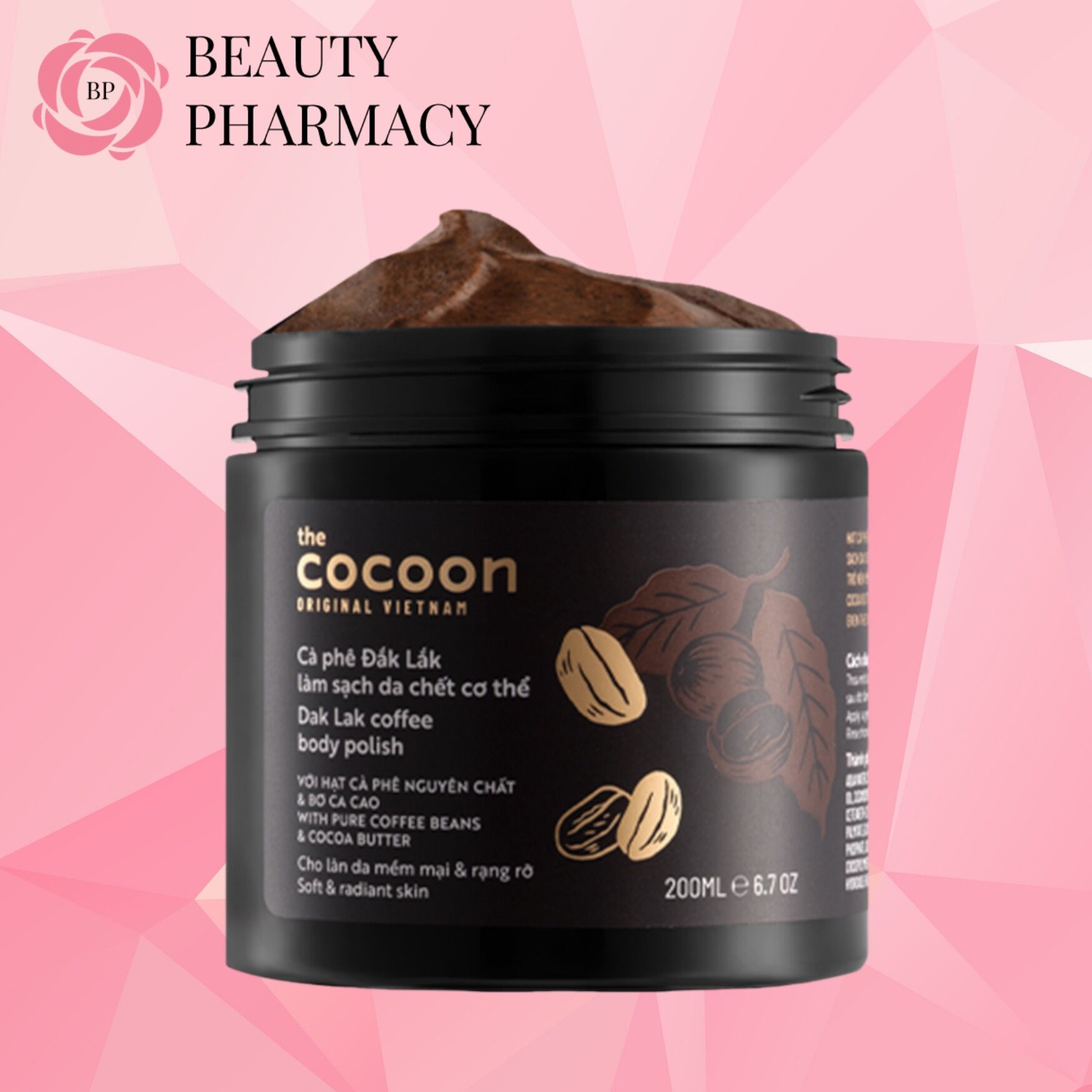 Cà phê đắk lắk cocoon làm sạch da chết toàn thân 200ml