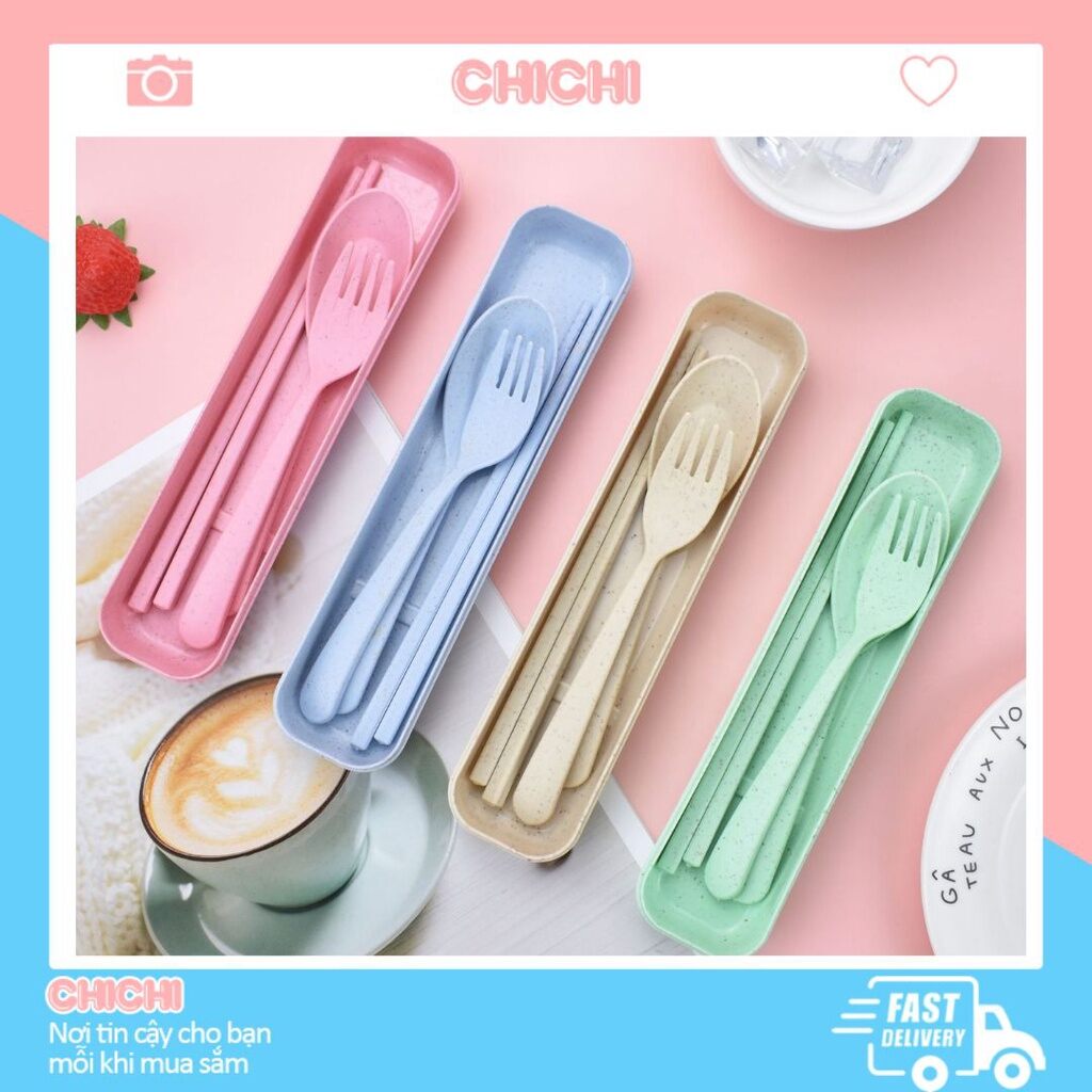Bộ muỗng đũa nĩa nhựa lúa mạch