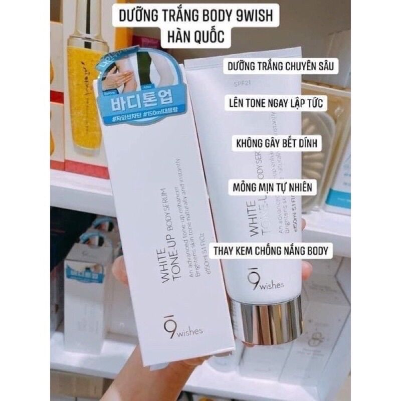 Kem dưỡng trắng body 9wishes có chống nắng 150ml