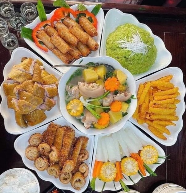 Bộ bát đĩa mặt trời 7 món màu trắng bóng nhựa phíp cao cấp việt nam