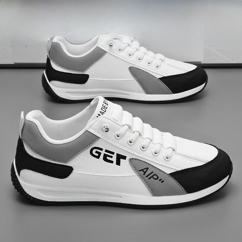 Giày Thể Thao Thường Ngày Nam Mùa Thu 2024 Giày Thể Thao Chống Trượt Đế Dày Chống Mài Mòn Da PVC Thoáng Khí Mũi Tròn