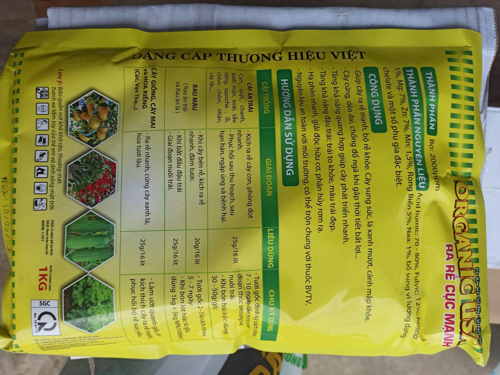 [Phân bón ORGANIC USA 1kg] Ra rễ cực mạnh