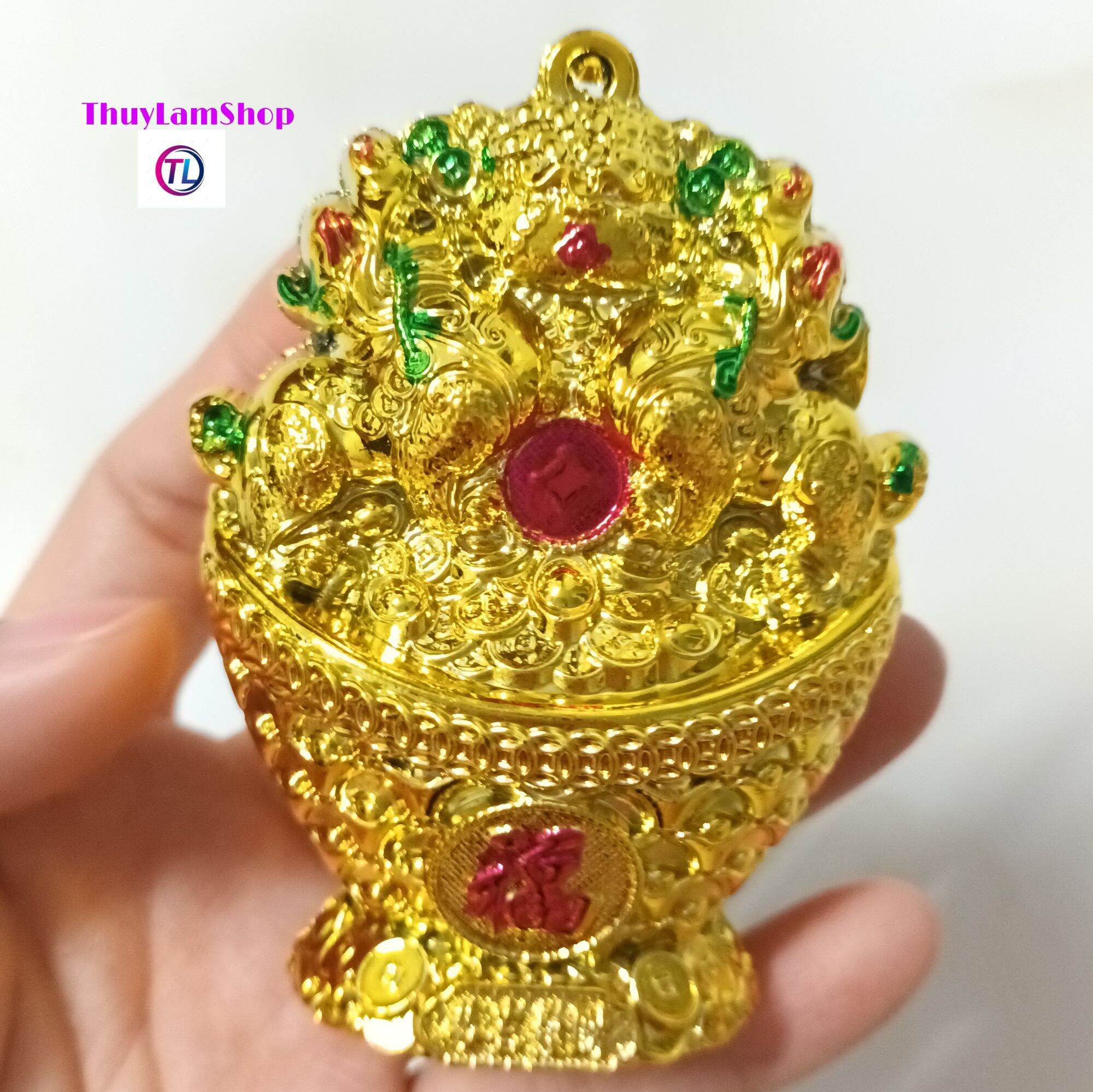 Song Lân chầu thỏi vàng thu hút tài lộc làm cây tháp tỏi, treo trang trí cây cành vàng lá ngọc, kim tiền, trang trí lễ tết