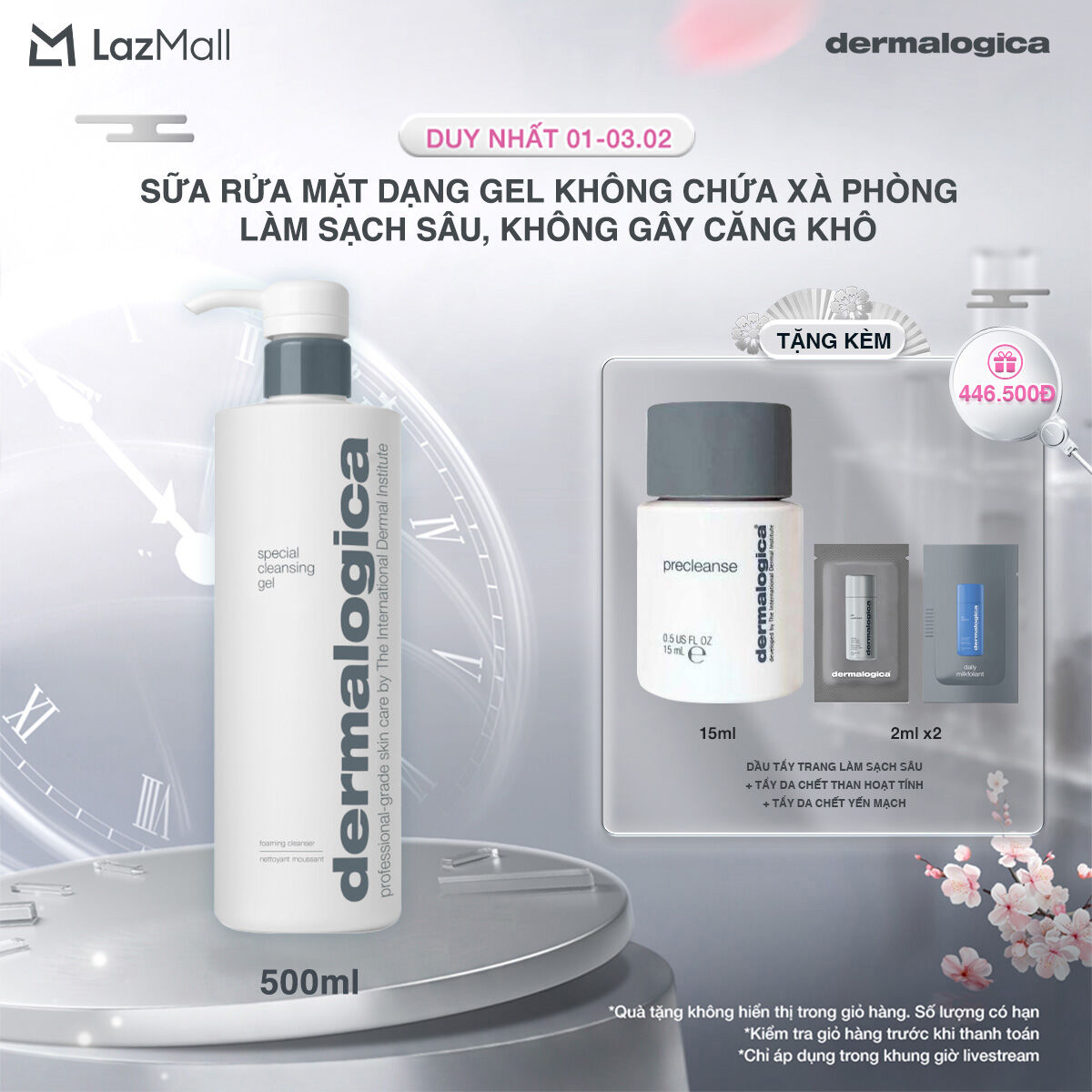 Sữa rửa mặt Dermalogica Special Cleansing Gel 500ml lành tính không chứa xà phòng