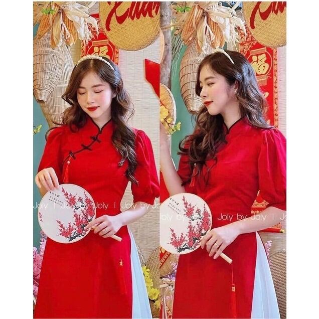 Set áo dài kiểu dáng trung hoa