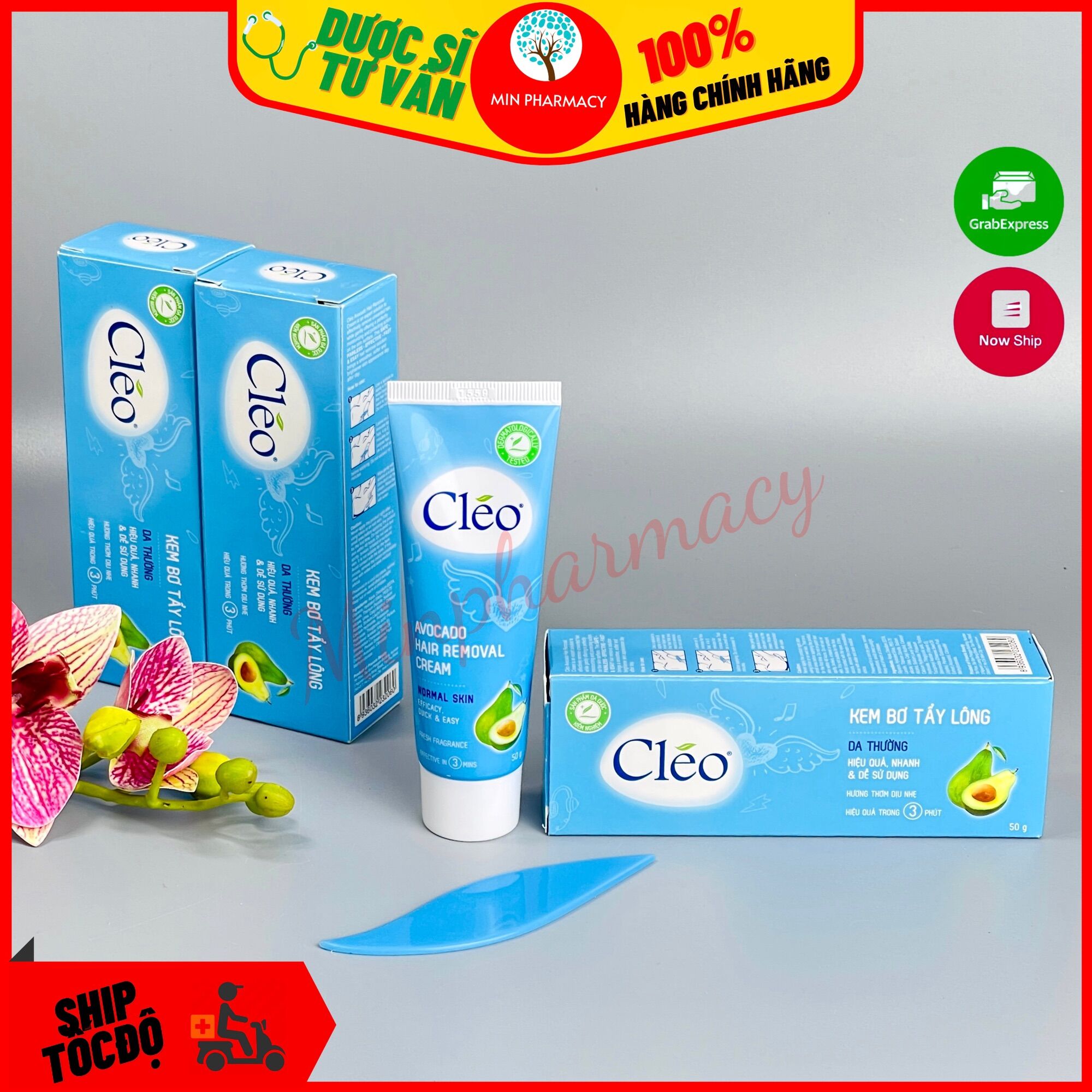 Kem Bơ Tẩy Lông CLEO XANH Cho Da Thường 50g - Minpharmacy