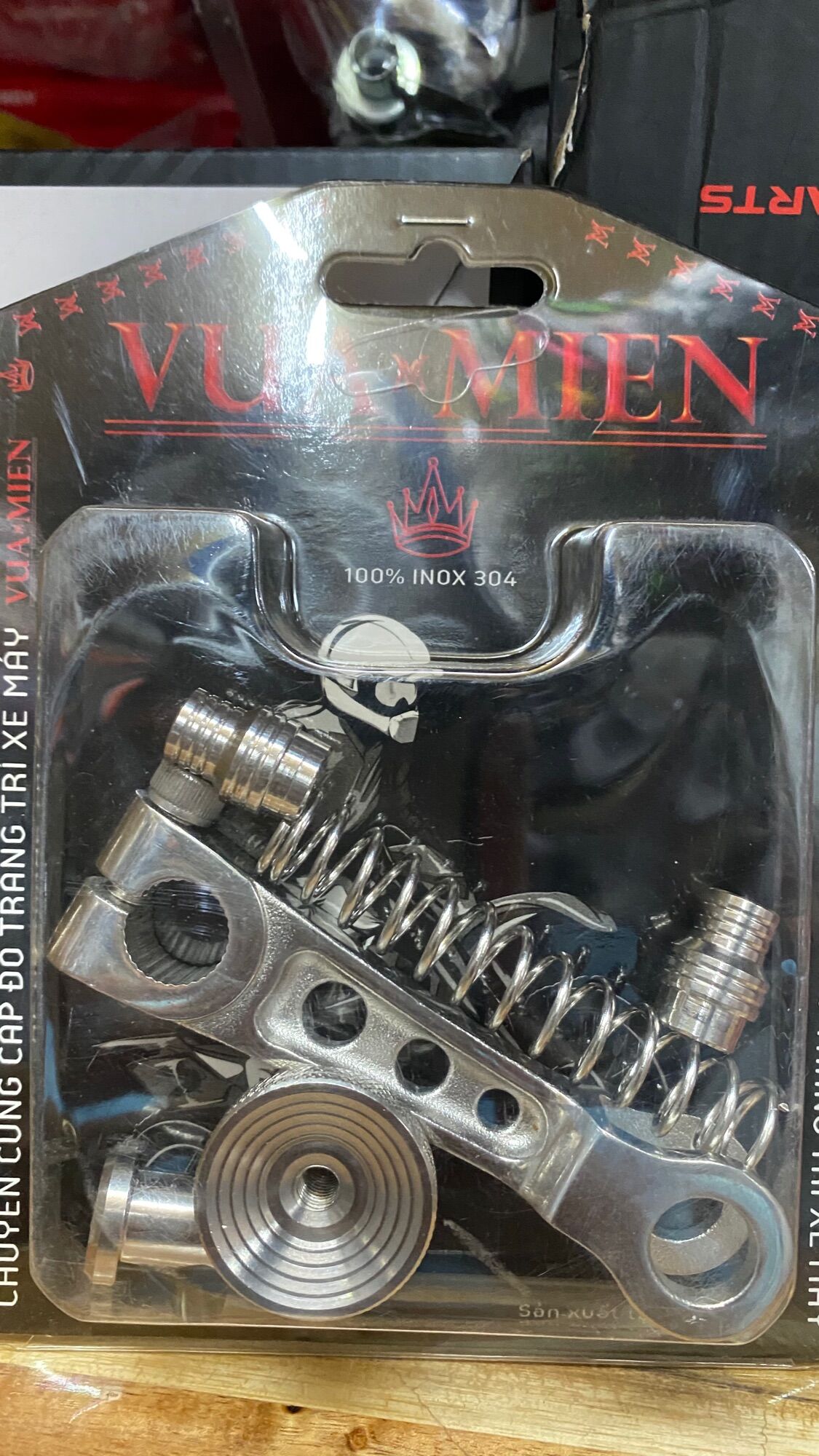 bộ pát ( càng ) thắng inox 304 đặc gắn xe máy