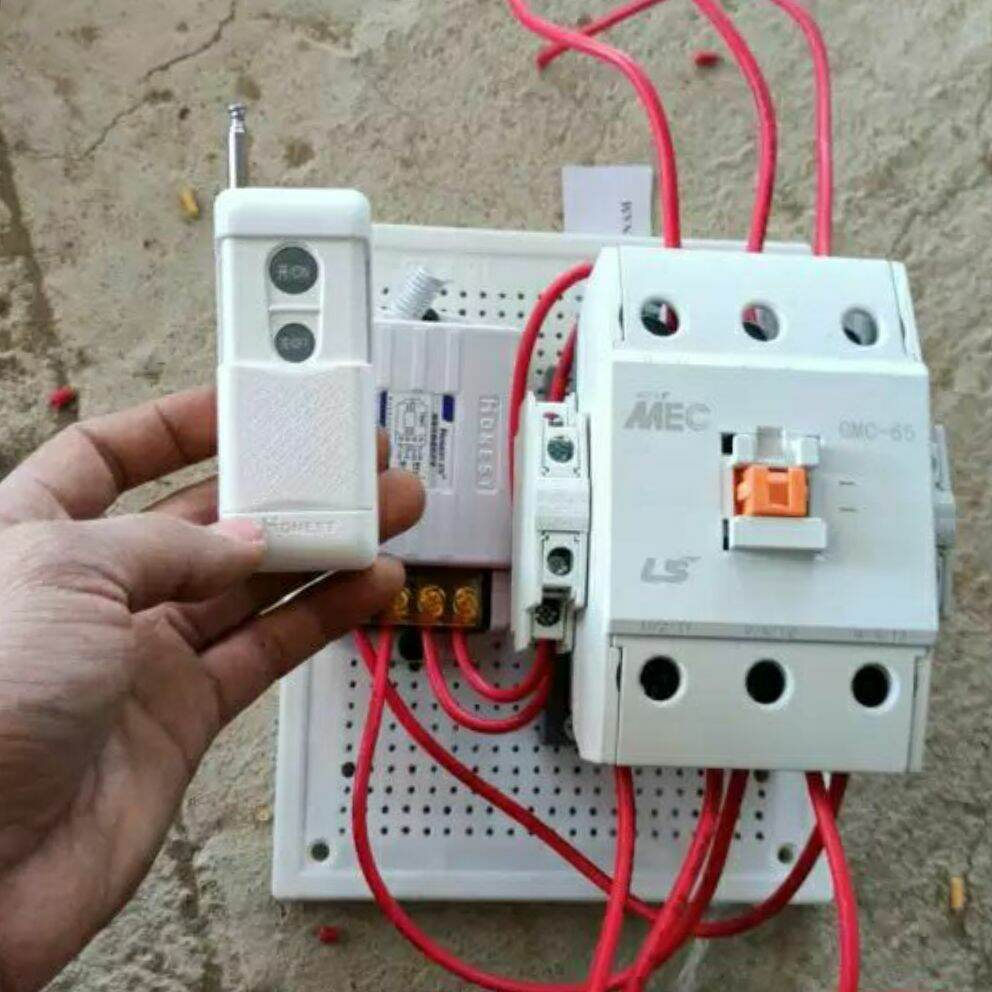 [Đã ráp sẵn] Bộ công tắc điều khiển từ xa remost 1km 5km kèm khởi động từ 220v 380v 3 pha tắt bật bơm công suất lớn, tưới cây, bơm nước, điện sinh hoạt