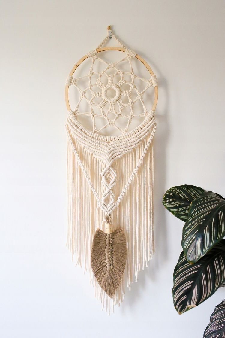 Dreamcatcher treo tường trang trí macrame phối lâ