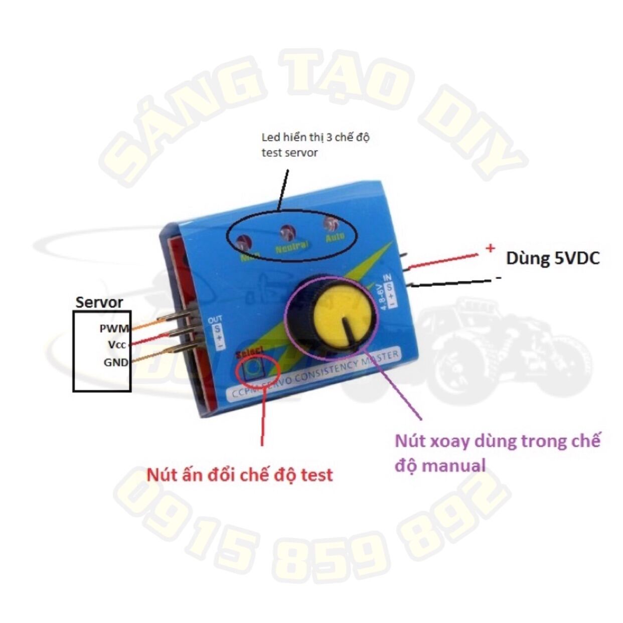 Mạch test Servo / Motor brushless. Thiết bị kiểm tra động cơ, servo 3 chế độ