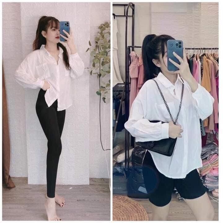 Set sơmi mỏng 1 túi from rộng . quần legging