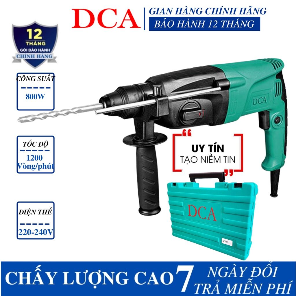 Máy khoan bê tông 800w dca azc05-26b khoan bê tông 3 chức năng
