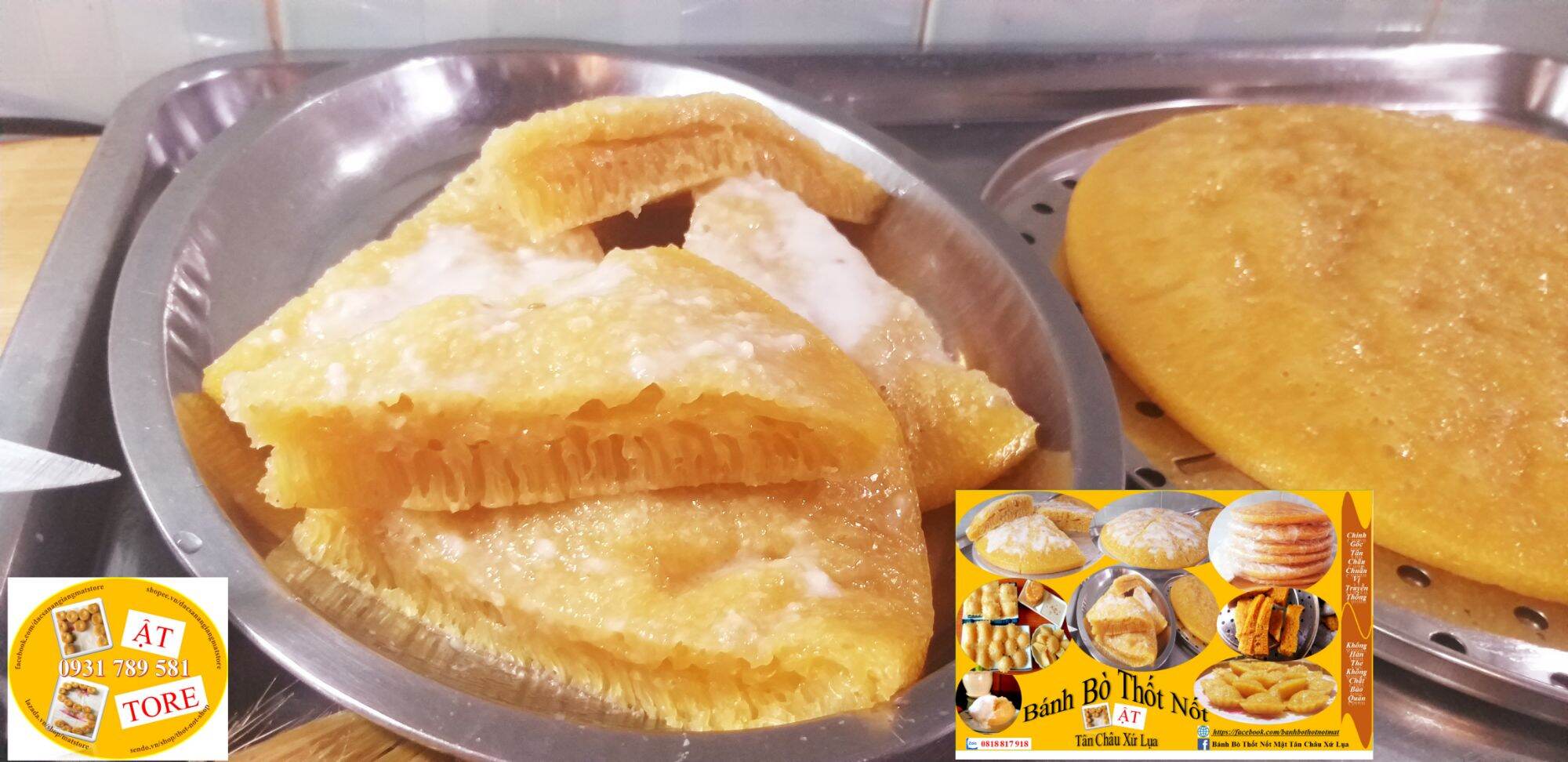 Bánh Bò Thốt Nốt Cốt Dừa Tân Châu Xứ Lụa chính gốc