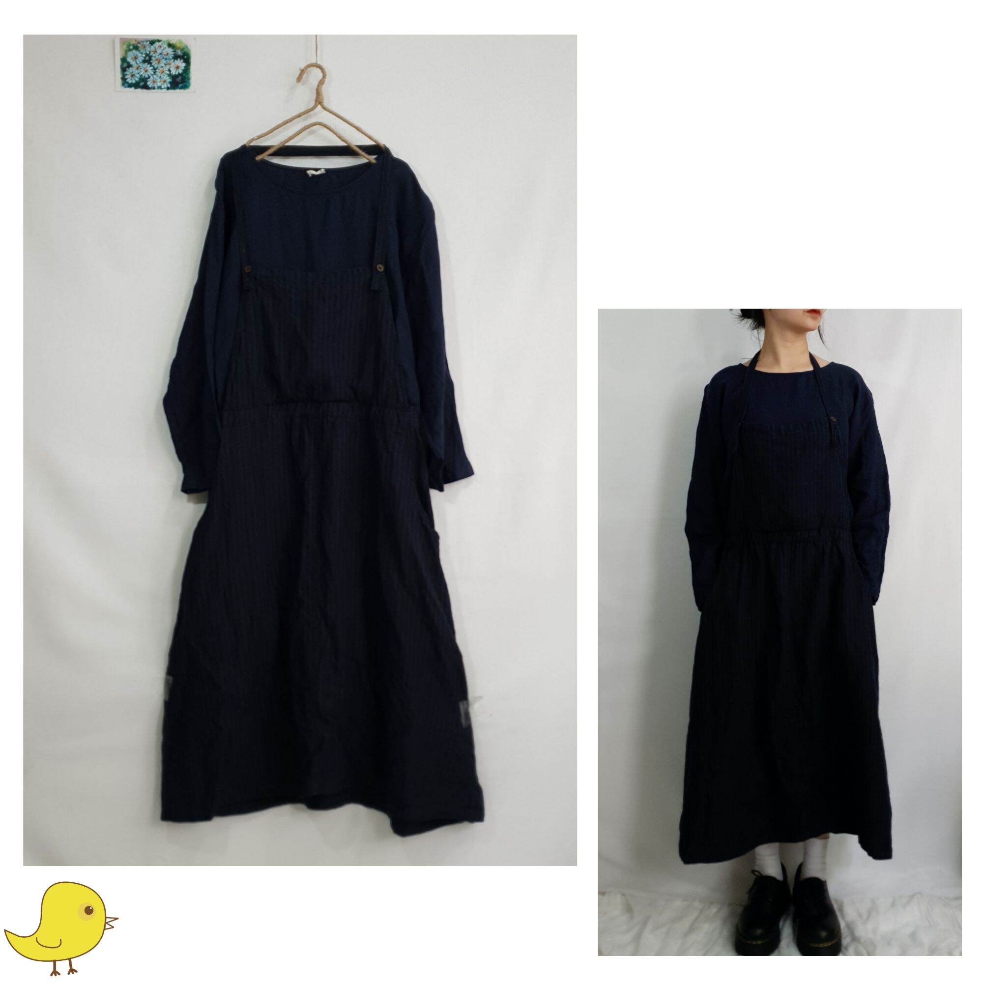 Đầm Nhật vintage phối yếm