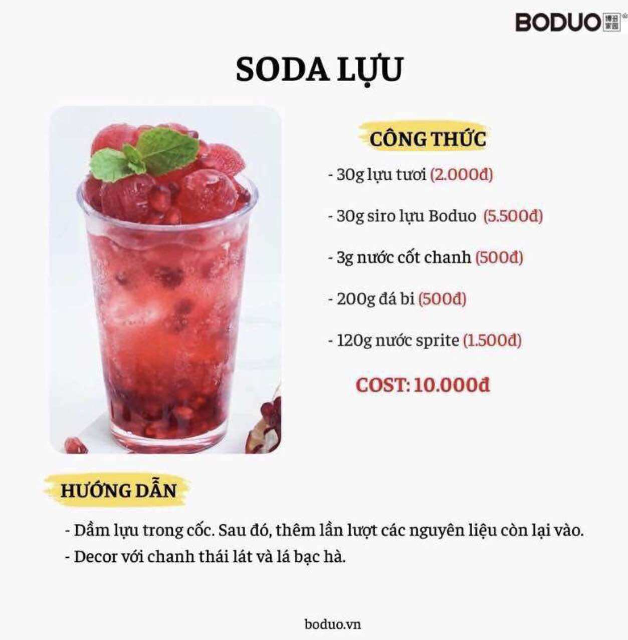 Siro lựu Boduo chai 1kg