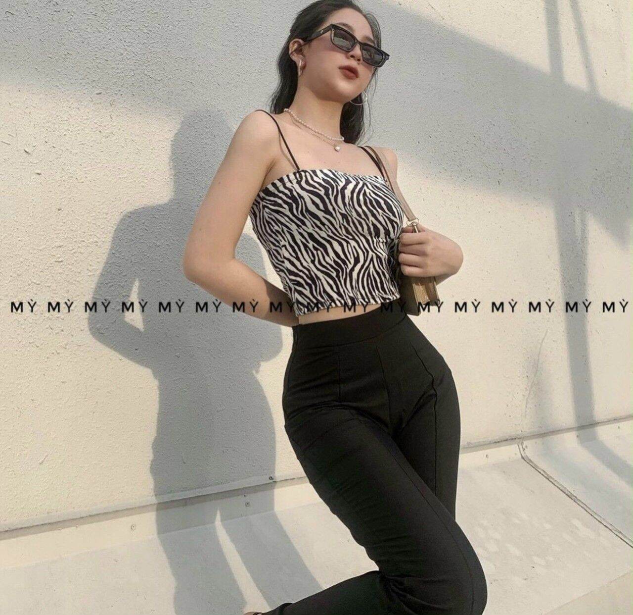 [HCM]ÁO CROPTOP 2 DÂY NGỰA VẰN (CÓ MÚT NGỰC)