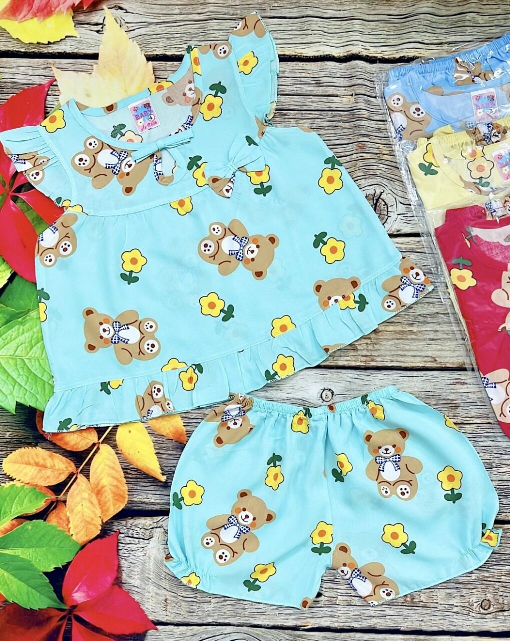 [HCM]set 3 bộ đồ tole-lanh cho bé gái 8-18kg