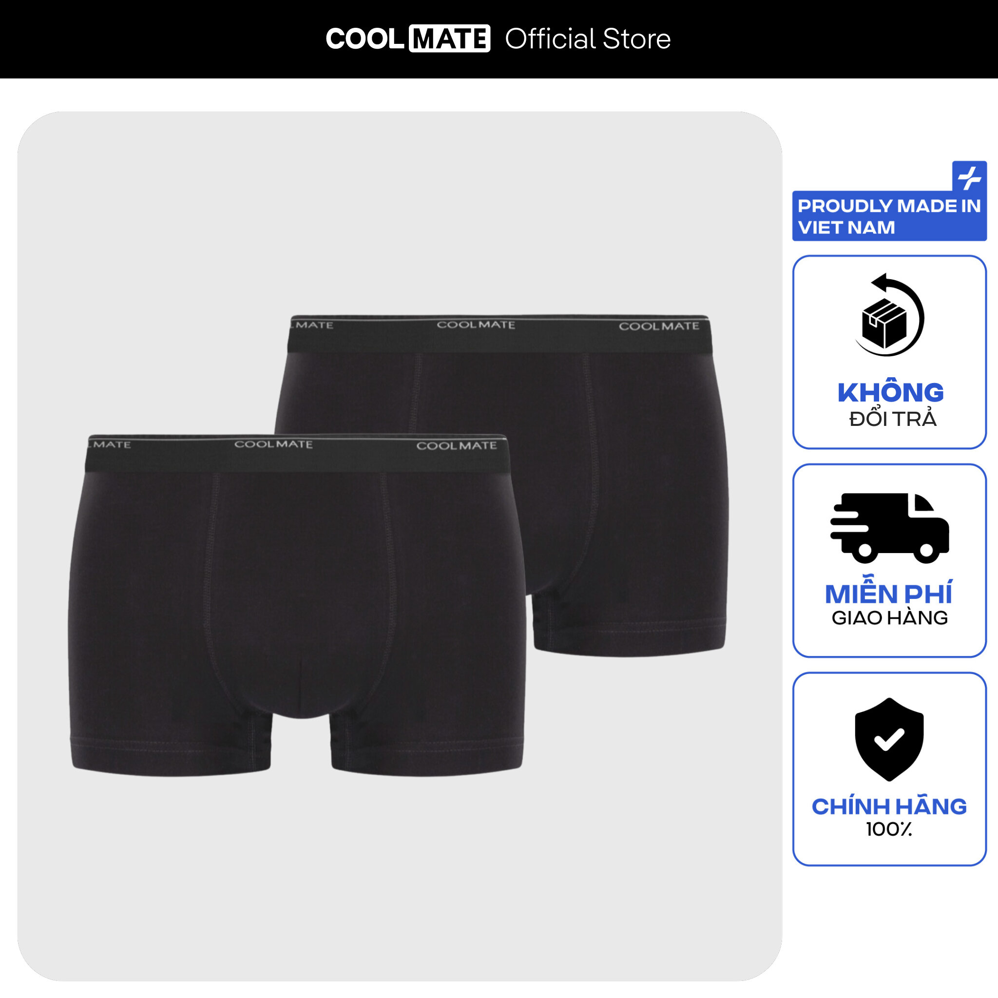 Combo 2 quần lót nam Trunk Cotton Compact siêu mát S2 - Coolmate