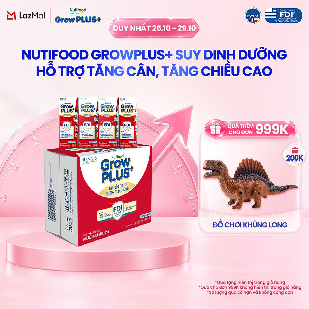 Thùng 24 hộp Sữa Nước Pha Sẵn Nutifood GrowPLUS+ Suy Dinh Dưỡng (Đỏ) - Hỗ trợ tăng cân, tăng chiều cao Ít đường 180ml - Trên 1 tuổi (Bao bì tùy đợt nhập hàng)