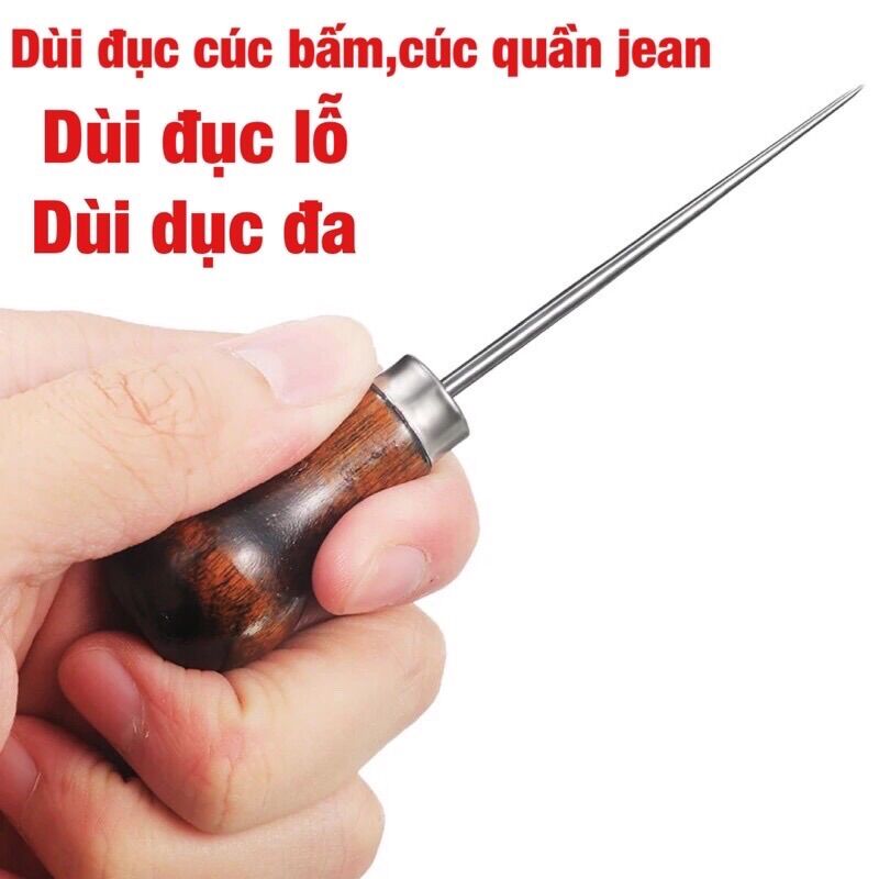Dùi đục lỗ cúc dập cúc bấm cúc quần jean