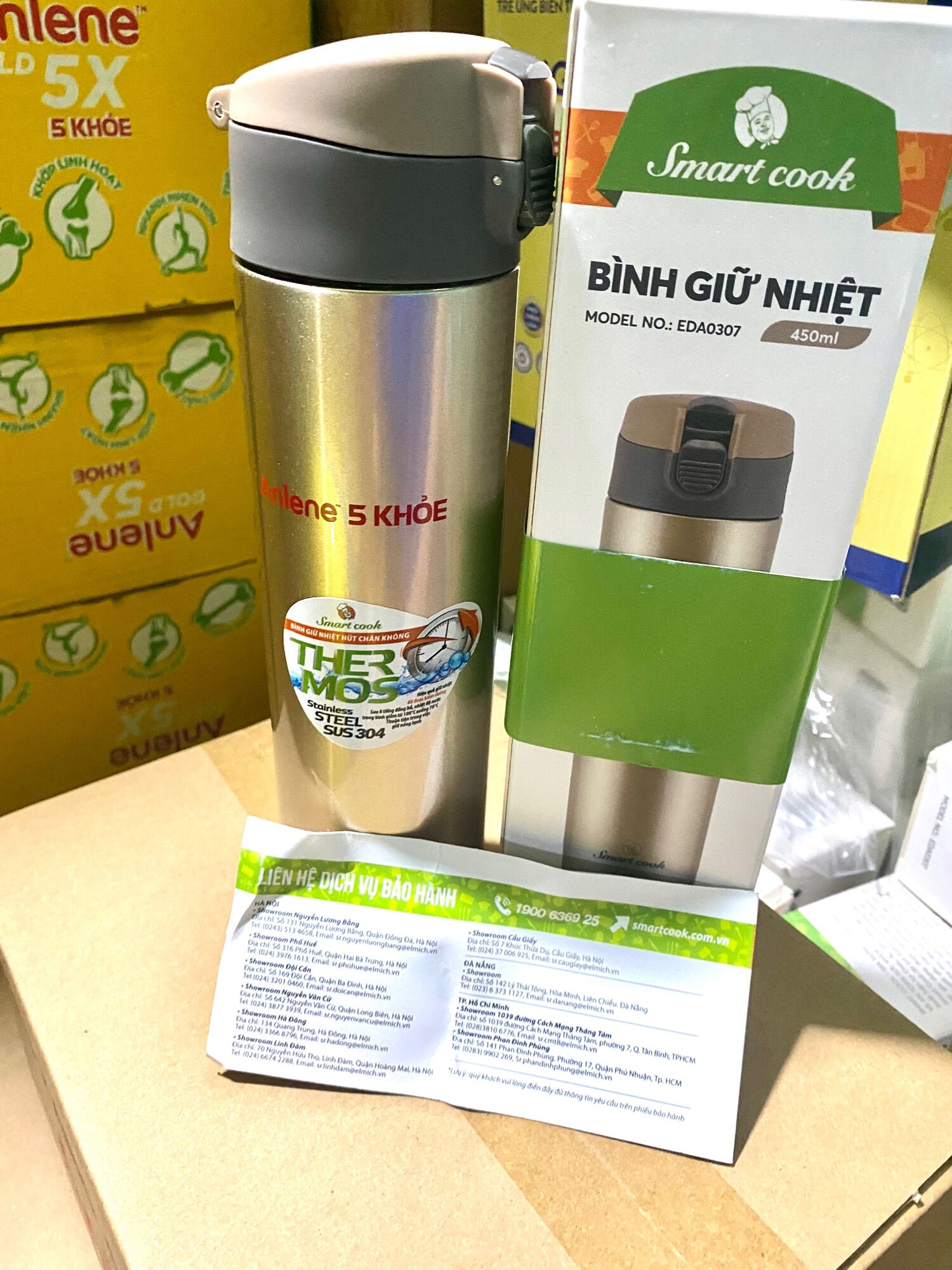 Bình giữ nhiệt emich inox 304 450ml bảo hành 6 tháng