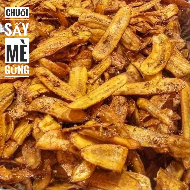 Chuối sấy mè gừng hủ pet