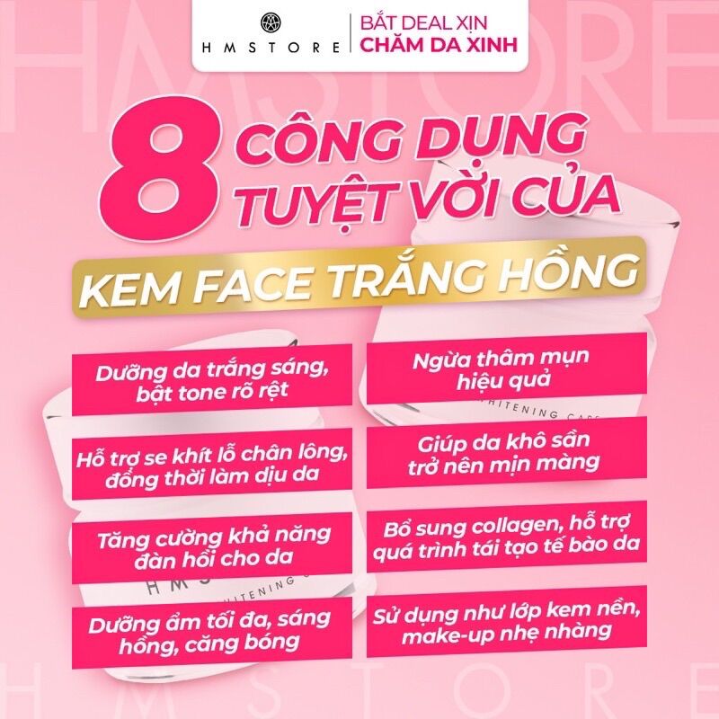 FACE TRẮNG HỒNG CĂNG BÓNG JUSSMY HM STORE
