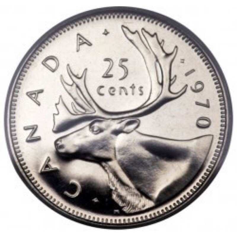 Đồng xu 25 cents sưu tầm của canada 1965 - 1989