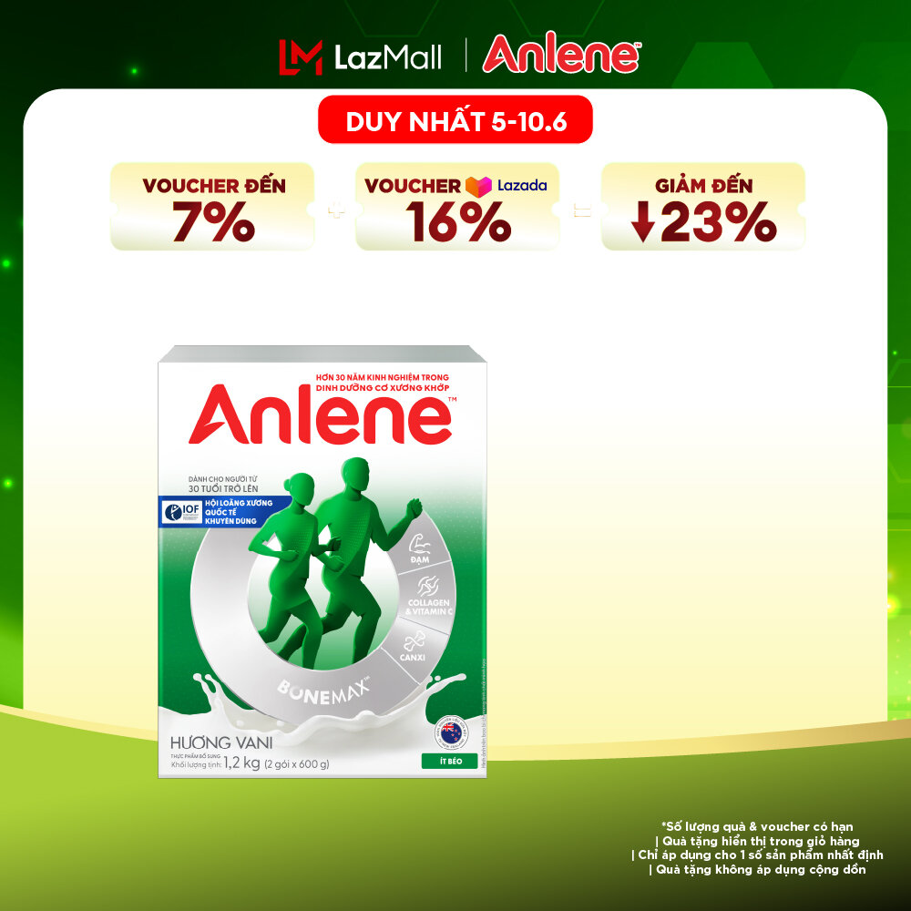 [Voucher giảm đến 26%] Sữa Bột Anlene Hương Vani 1.2Kg