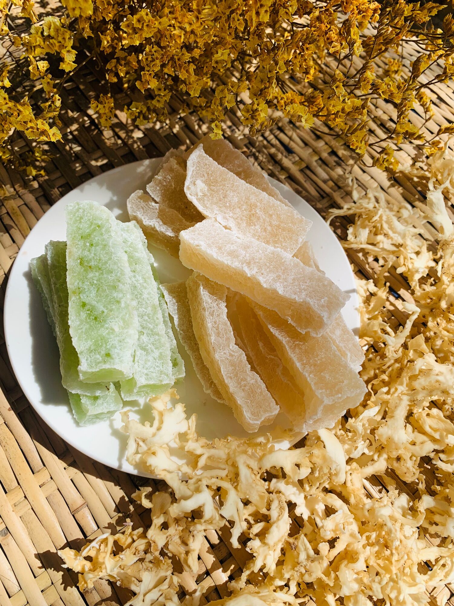 Mứt rau hồng vân vị gừng nhà làm