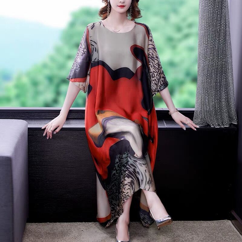 [RẺ VÔ ĐỐI][FREE SHIP][HOT][KÈM QUÀ][BIG SIZE]ĐẦM LỤA COTTON TRUNG NIÊN/ĐẦM KIỂU DÁNG HÀN QUỐC/HỌA TIẾT ĐỘC ĐÁO/BIG SIZE