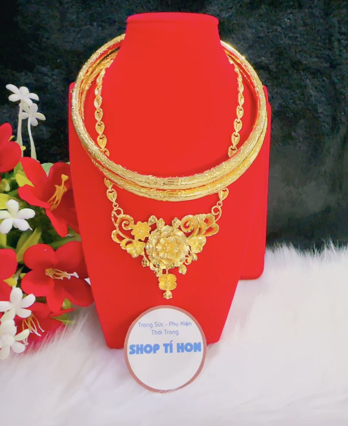 Set bộ vàng cưới cô dâu mạ vàng 24k cao cấp