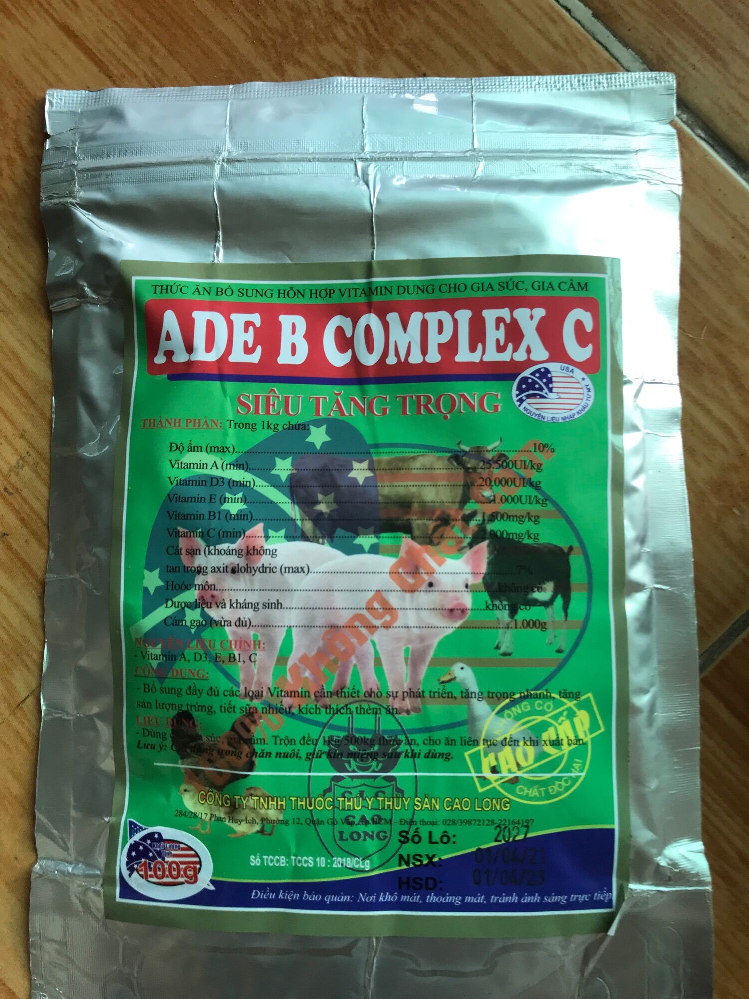 Freeship thuoc thu y ADE B COMPLEX C.