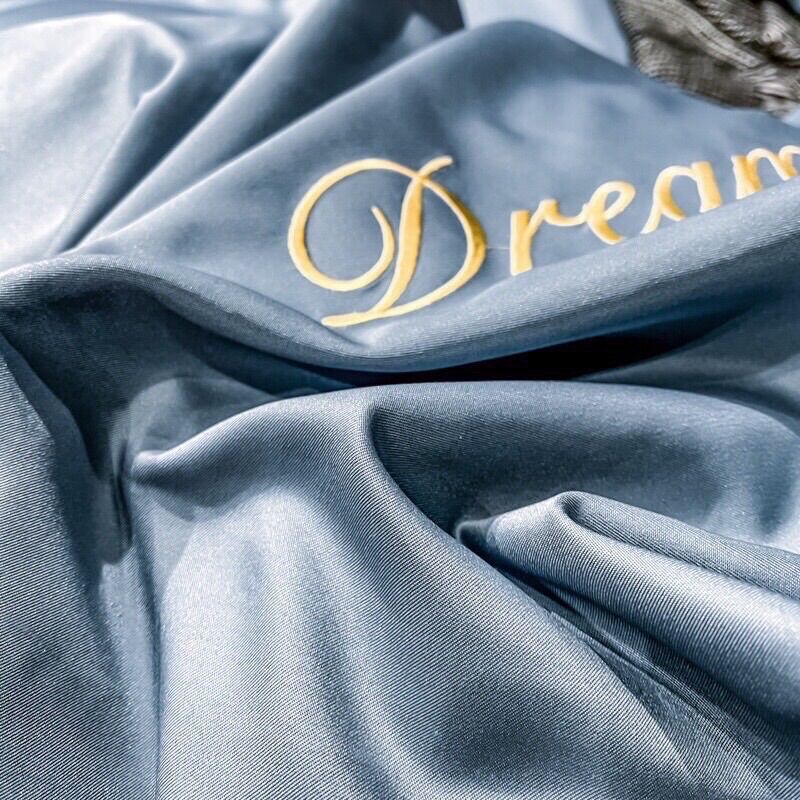 ( TẶNG 01 VỎ GỐI ÔM 50k ) Bộ chăn ga phi lụa DREAM CITY cao cấp
