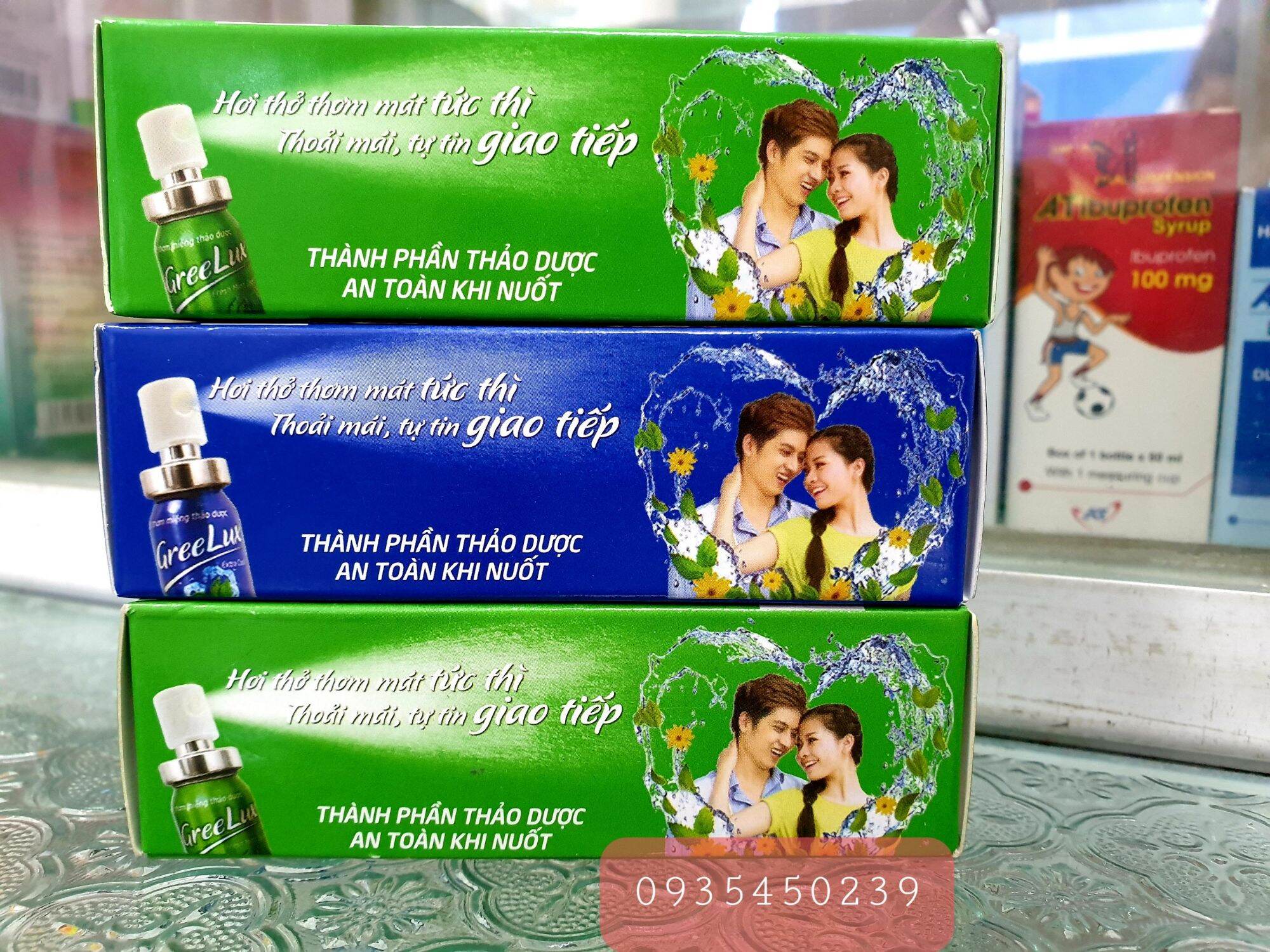 combe 2 chai xịt thảo dược thơm miệng GREE LUX