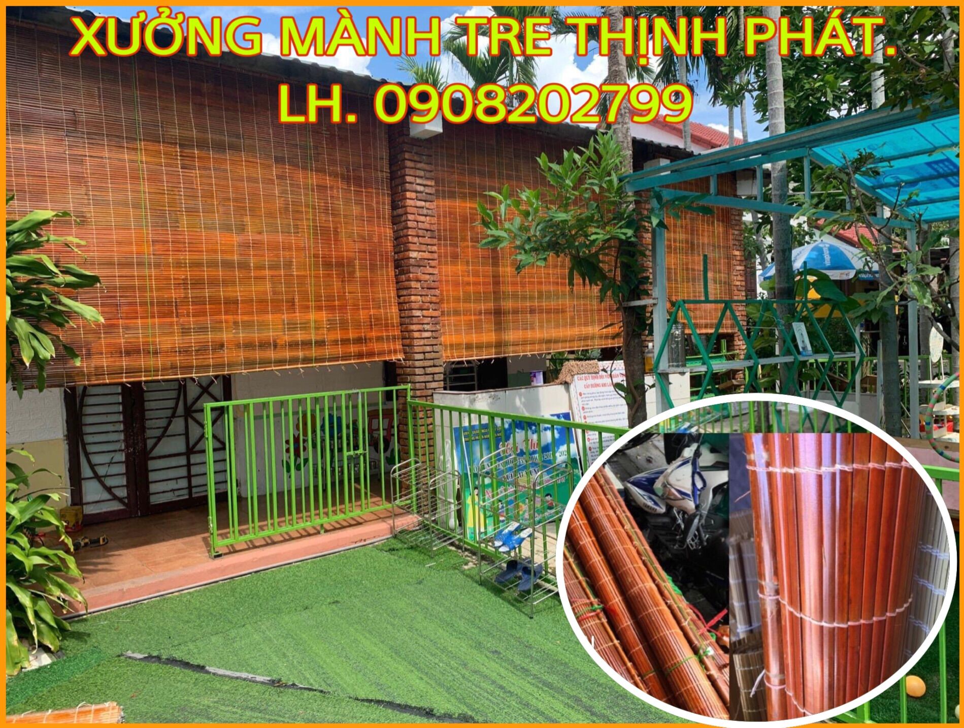 Mành Rèm tre che nắng Ngoài Trời Giá Rẻ (Sỉ IB), mành rèm tre che nắng Mái Hiên, Ban Công quán cafe, nhà vườn, quán ăn.