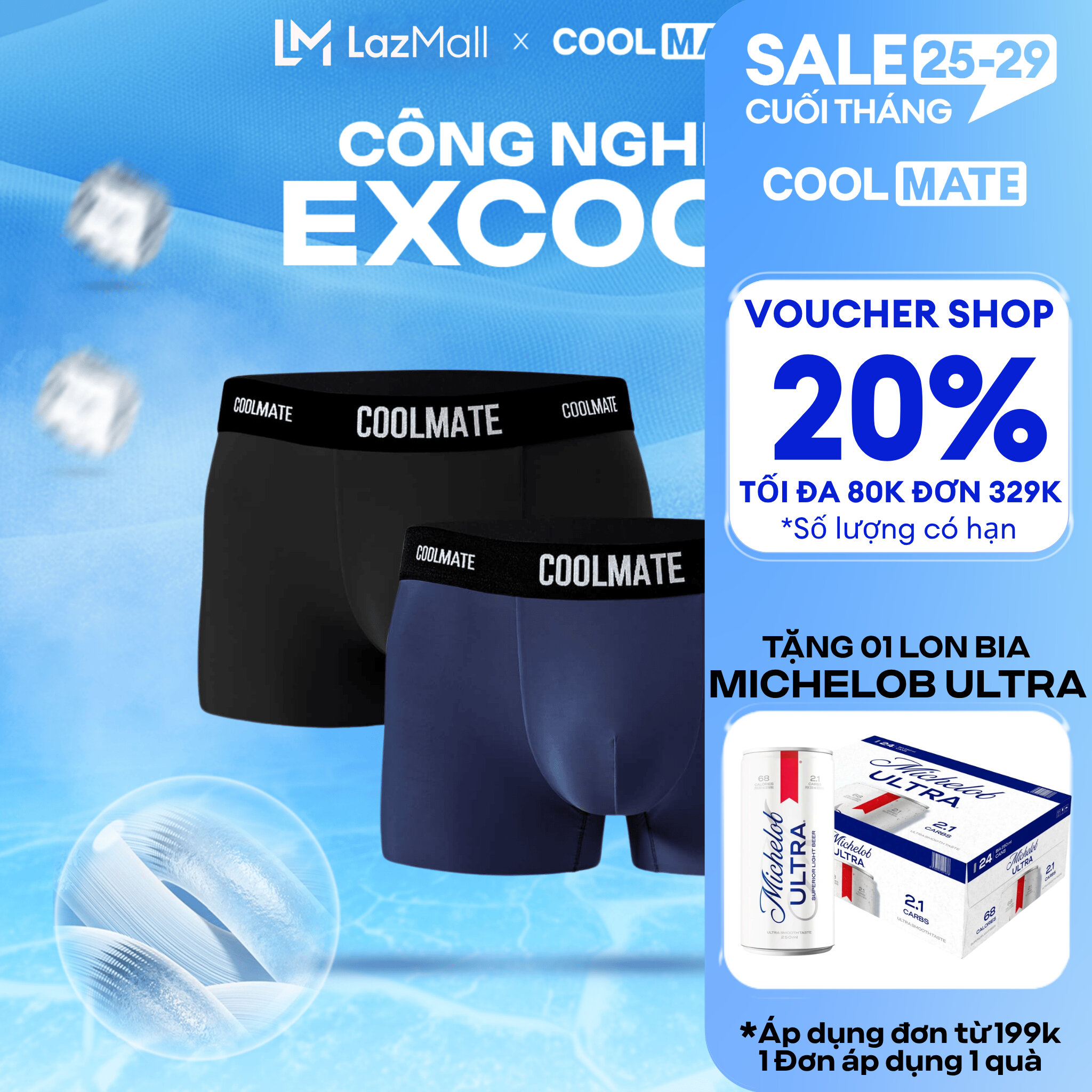 Combo 2 quần lót nam Trunk Excool Clean Cut - Coolmate [KHÔNG ĐỔI TRẢ]