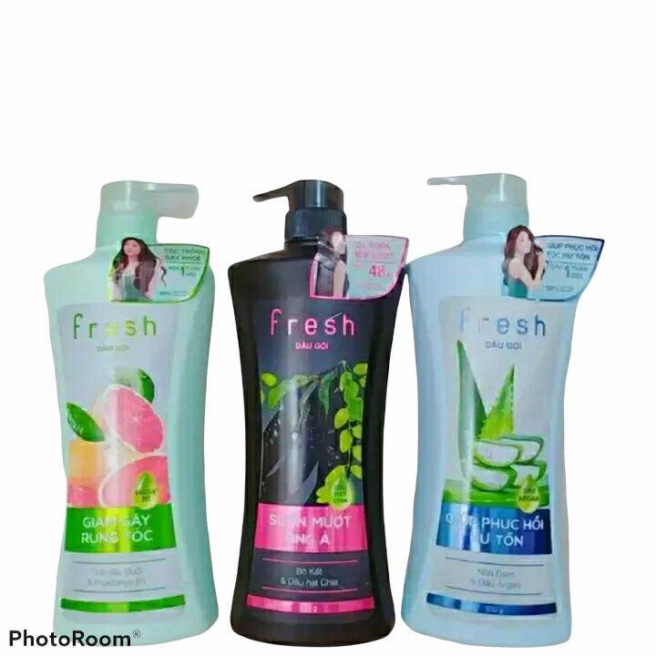 Fresh - dầu gội bưởi 650g - dầu gội bồ kết 650g - dầu gội nha đam 650g