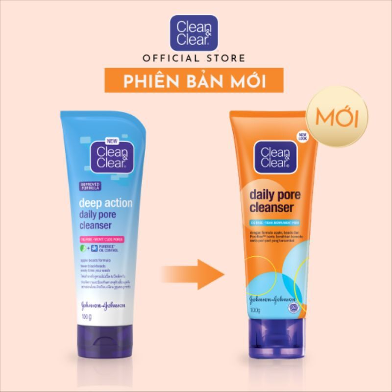 [Combo 2 tuýp]Sữa rửa mặt chống nhờn Clean&Clear 100g