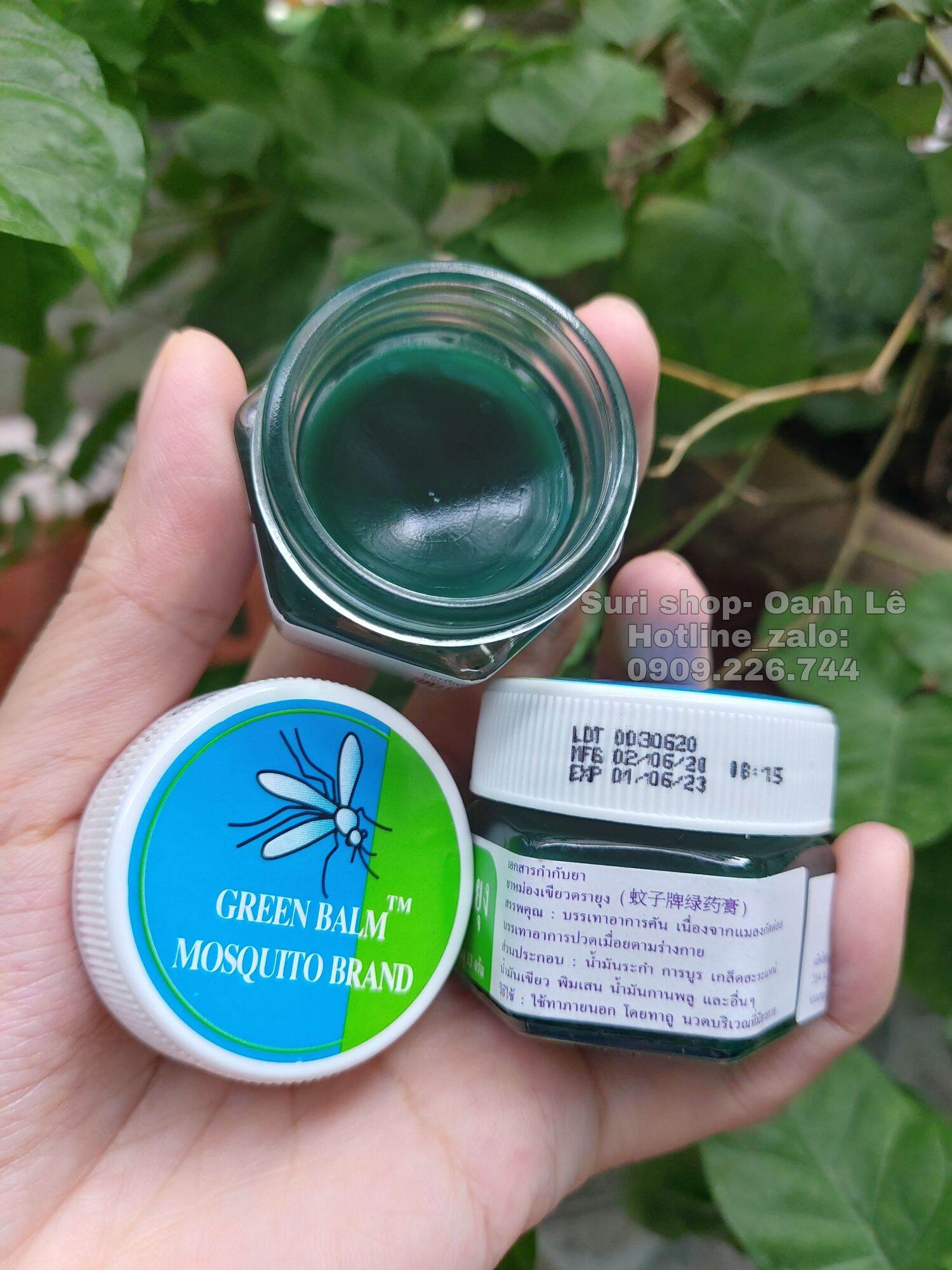 01 Dầu Cù Là Muỗi Và Côn Trùng Cắn Mosquito Brand Thai Green Balm