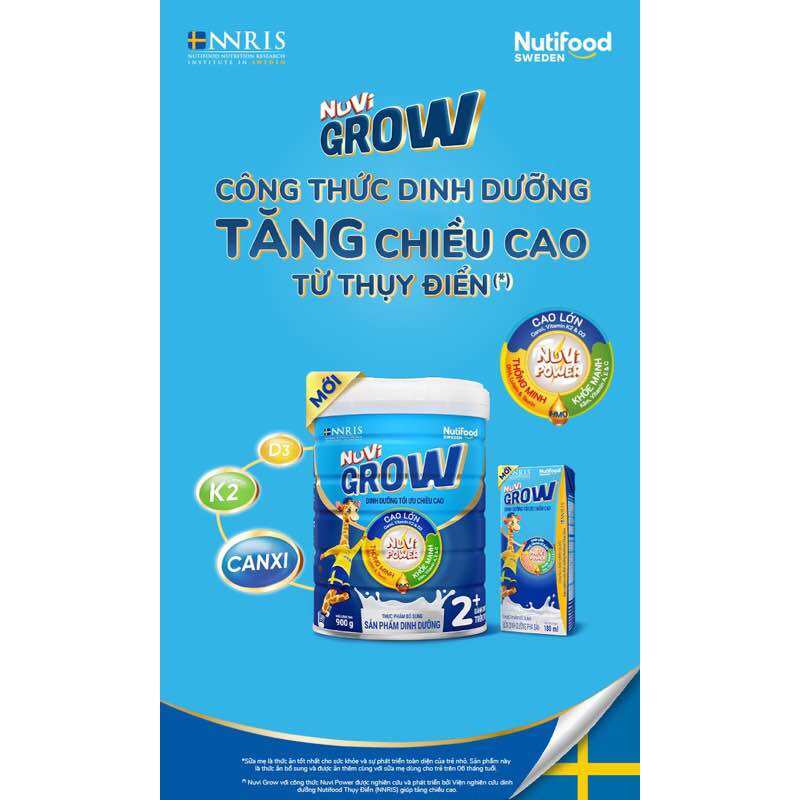 [HSD T5-2025] Sữa Bột Nutifood Nuvi Grow 2+ 900g.