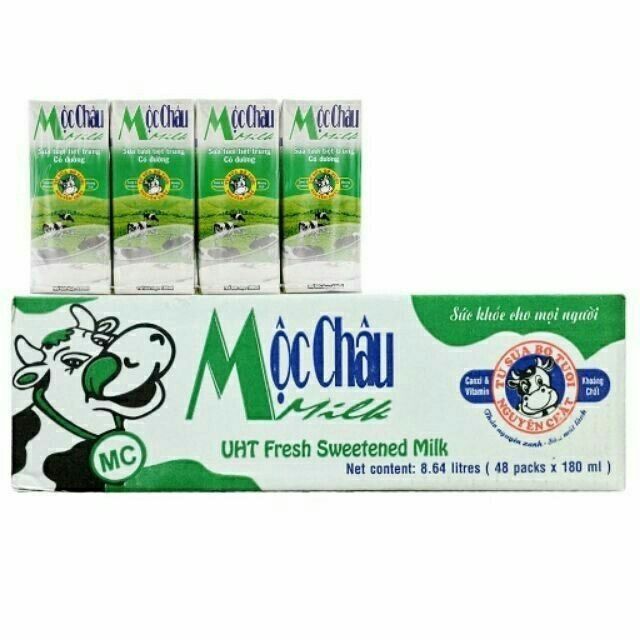 Thùng sữa tươi Mộc châu 180ml x48 hộp