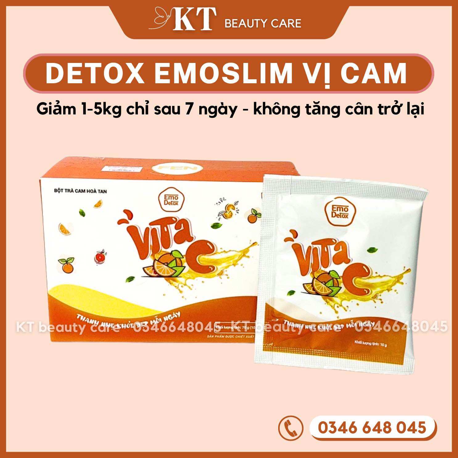 Freeship max giảm cân emoslim vị cam emoslim giảm cấp tốc 1-5kg sau 7 ngày cam kết chính hãng 100% kt beauty care