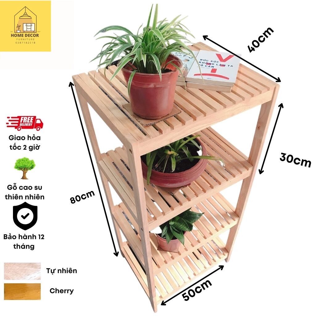 Kệ hàn quốc 4 tầng - gỗ cao su - sâu 40cm - ngang 50cm - cao 120cm