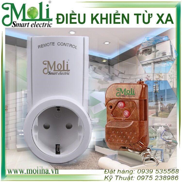 [HCM]Ổ CẮM ĐIỀU KHIỂN TỪ XA KÈM REMOTE MOLI