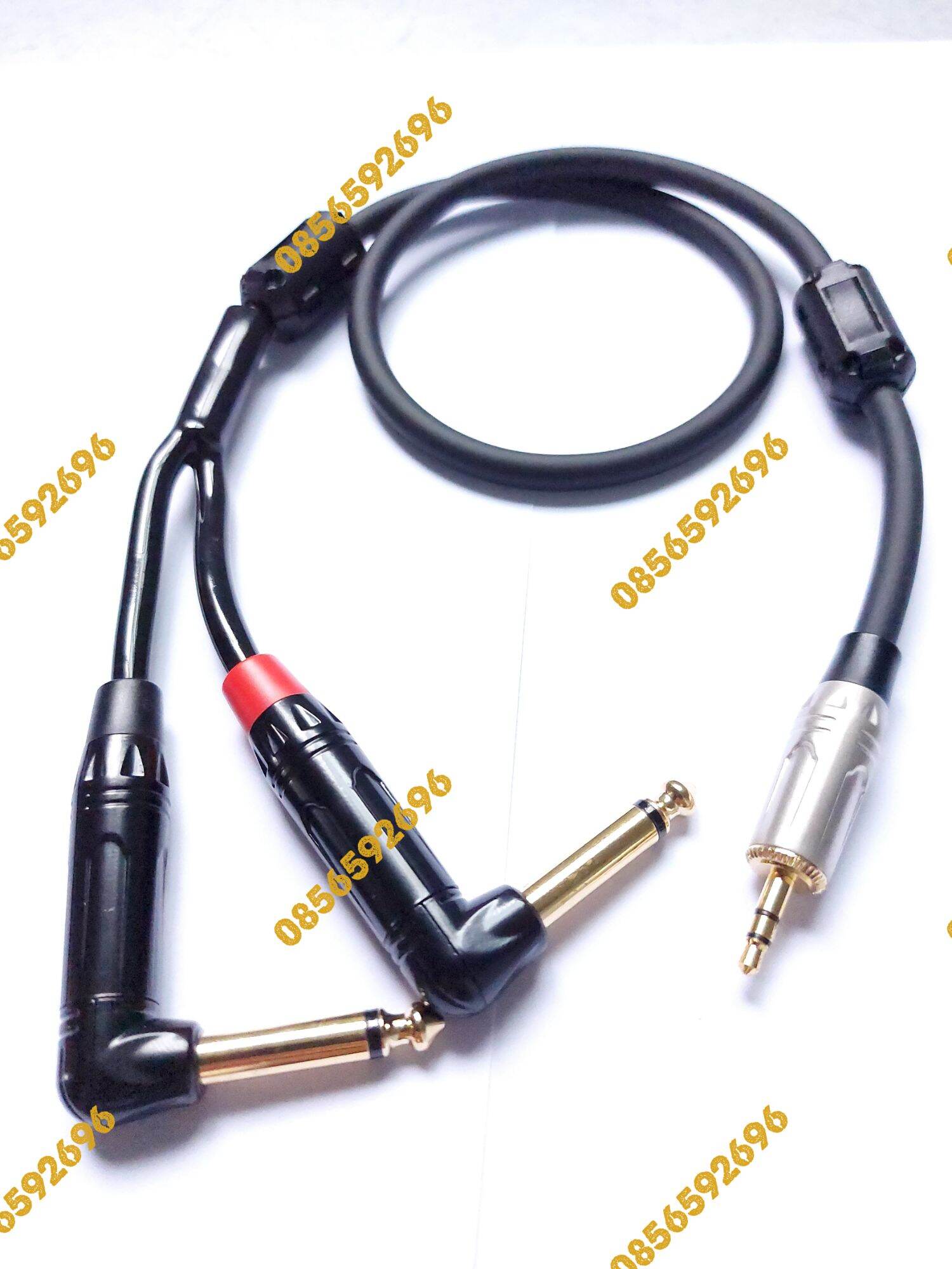 Dây tín hiệu jack 3.5mm-2 jack 6mm cong, dài 2m